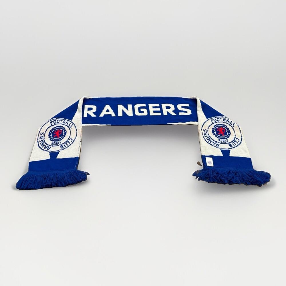 Rangers Football Club Unisex White Blue FC Soccer Scarf One Size 100% Acrylic